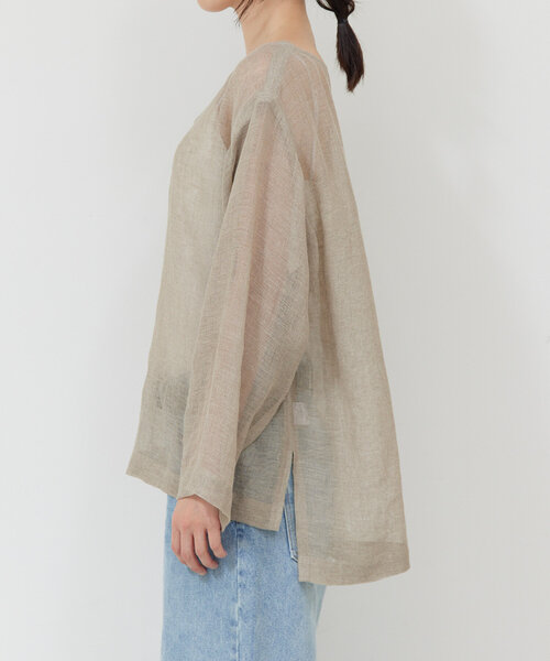 GALLARDAGALANTE（ガリャルダガランテ）の「リネンメッシュプルオーバー（シャツ/ブラウス・レディース・ベージュ/ブラック・FREE）」の15枚目の写真