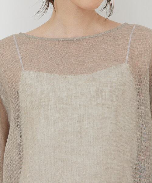 GALLARDAGALANTE（ガリャルダガランテ）の「リネンメッシュプルオーバー（シャツ/ブラウス・レディース・ベージュ/ブラック・FREE）」の13枚目の写真