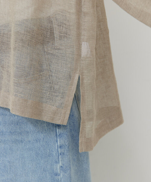 GALLARDAGALANTE（ガリャルダガランテ）の「リネンメッシュプルオーバー（シャツ/ブラウス・レディース・ベージュ/ブラック・FREE）」の11枚目の写真