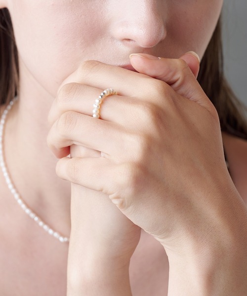 ALLURELLE（アリュレル）の「【ALLURELLE】淡水パールリング silver925 KNF-TP ※（リング・レディース・シルバー・S/M）」の2枚目の写真