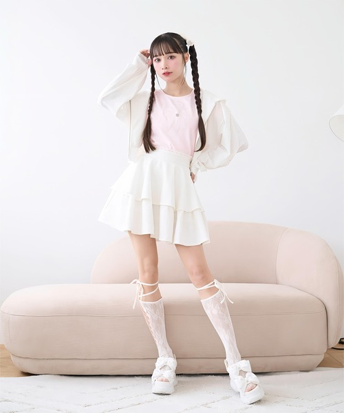 Honey Cinnamon(ハニーシナモン)の「袖ラインストーンUVカットパーカー(パーカー・レディース・ブラック/ホワイト・FREE)」の6枚目の写真