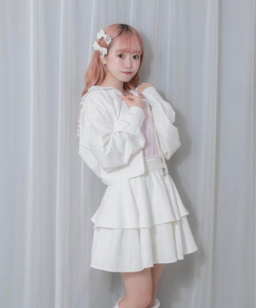 Honey Cinnamon(ハニーシナモン)の「袖ラインストーンUVカットパーカー(パーカー・レディース・ブラック/ホワイト・FREE)」の16枚目の写真