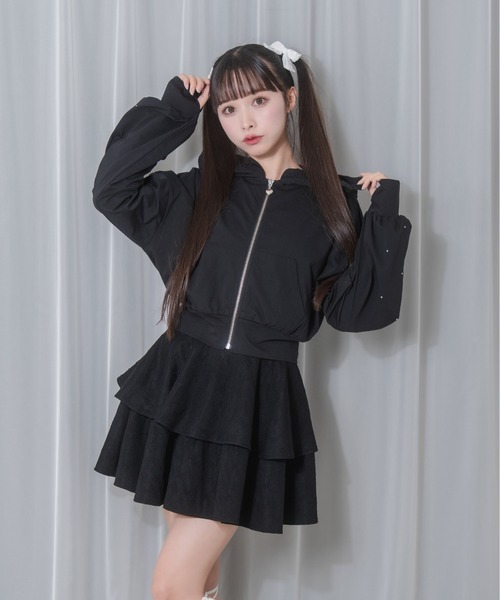 Honey Cinnamon(ハニーシナモン)の「袖ラインストーンUVカットパーカー(パーカー・レディース・ブラック/ホワイト・FREE)」の20枚目の写真
