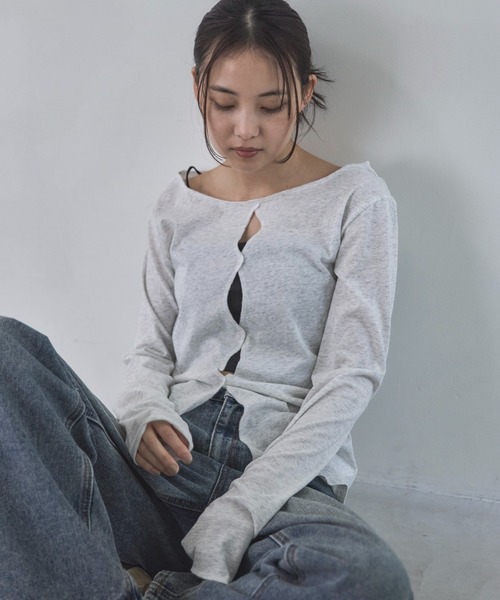 feepur(フェピュール)の「メニーホールボートシアーロンTee(Tシャツ/カットソー・レディース・ブラック/オフホワイト/グレー/オートミール・MEDIUM)」の4枚目の写真