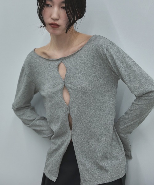 feepur(フェピュール)の「メニーホールボートシアーロンTee(Tシャツ/カットソー・レディース・ブラック/オフホワイト/グレー/オートミール・MEDIUM)」の3枚目の写真