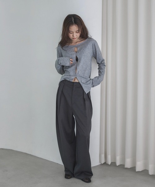 feepur(フェピュール)の「メニーホールボートシアーロンTee(Tシャツ/カットソー・レディース・ブラック/オフホワイト/グレー/オートミール・MEDIUM)」の7枚目の写真