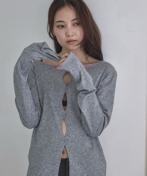 feepur(フェピュール)の「メニーホールボートシアーロンTee(Tシャツ/カットソー・レディース・ブラック/オフホワイト/グレー/オートミール・MEDIUM)」の9枚目の写真