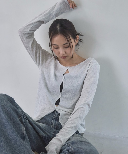 feepur(フェピュール)の「メニーホールボートシアーロンTee(Tシャツ/カットソー・レディース・ブラック/オフホワイト/グレー/オートミール・MEDIUM)」の21枚目の写真