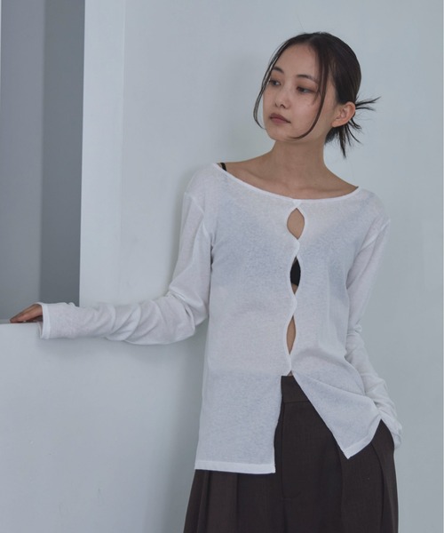 feepur(フェピュール)の「メニーホールボートシアーロンTee(Tシャツ/カットソー・レディース・ブラック/オフホワイト/グレー/オートミール・MEDIUM)」の17枚目の写真