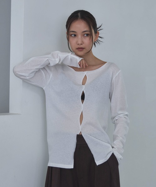feepur(フェピュール)の「メニーホールボートシアーロンTee(Tシャツ/カットソー・レディース・ブラック/オフホワイト/グレー/オートミール・MEDIUM)」の16枚目の写真
