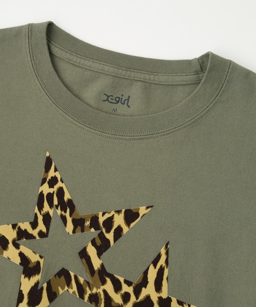 X-girl(エックスガール)の「LEOPARD STAR L/S BABY TEE(Tシャツ/カットソー・レディース・ブラック/オリーブ/ベージュ・M/S)」の8枚目の写真