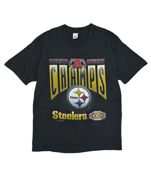 LABORATORY R(ラボラトリーアール)の「【ヴィンテージ古着】90’s SALEM “NFL Pittsburgh steelers” ホッケー Tシャツ USA製(Tシャツ/カットソー・メンズ・ブラック・LARGE)」の1枚目の写真