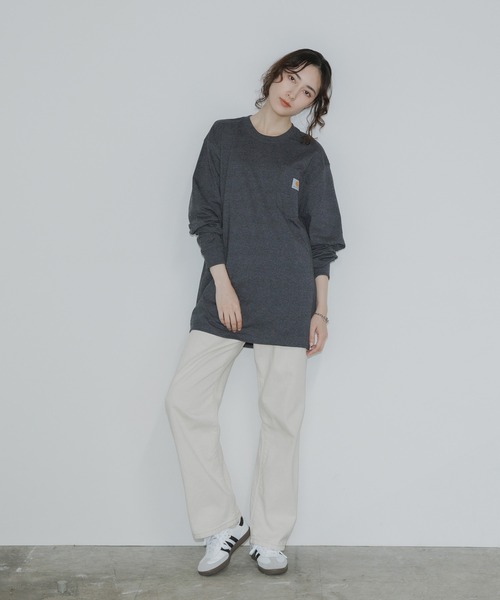Carhartt(カーハート)の「Carhartt/カーハート WORKER POCKET LS T-SHIRTS ロングスリーブT ビッグシルエット 長袖 ロンT 秋服 2026年秋冬(Tシャツ/カットソー・メンズ・チャコール/ヘザーグレー/ブラック/バーガンディー/ダークブラウン/ホワイト/ネイビー・S/L/M/XL)」の10枚目の写真