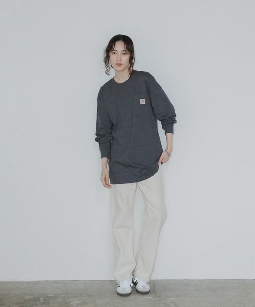 Carhartt(カーハート)の「Carhartt/カーハート WORKER POCKET LS T-SHIRTS ロングスリーブT ビッグシルエット 長袖 ロンT 秋服 2026年秋冬(Tシャツ/カットソー・メンズ・チャコール/ヘザーグレー/ブラック/バーガンディー/ダークブラウン/ホワイト/ネイビー・S/L/M/XL)」の12枚目の写真