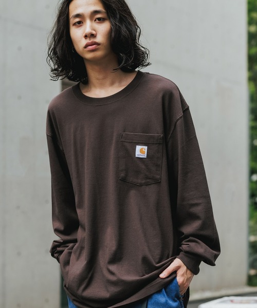 Carhartt(カーハート)の「Carhartt/カーハート WORKER POCKET LS T-SHIRTS ロングスリーブT ビッグシルエット 長袖 ロンT 秋服 2026年秋冬(Tシャツ/カットソー・メンズ・チャコール/ヘザーグレー/ブラック/バーガンディー/ダークブラウン/ホワイト/ネイビー・S/L/M/XL)」の21枚目の写真