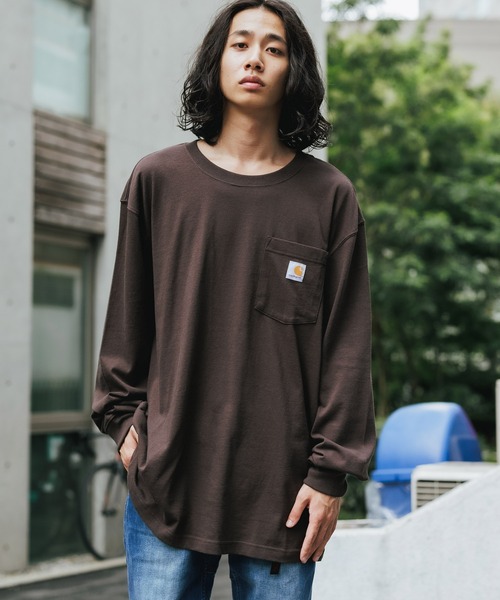 Carhartt(カーハート)の「Carhartt/カーハート WORKER POCKET LS T-SHIRTS ロングスリーブT ビッグシルエット 長袖 ロンT 秋服 2026年秋冬(Tシャツ/カットソー・メンズ・チャコール/ヘザーグレー/ブラック/バーガンディー/ダークブラウン/ホワイト/ネイビー・S/L/M/XL)」の22枚目の写真