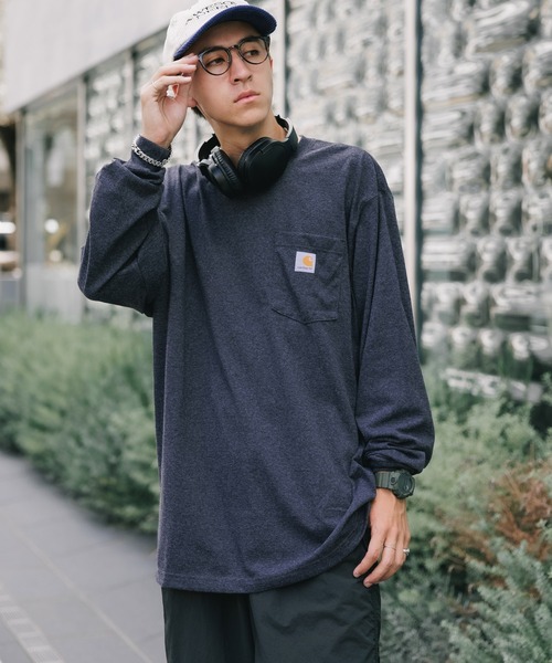 Carhartt(カーハート)の「Carhartt/カーハート WORKER POCKET LS T-SHIRTS ロングスリーブT ビッグシルエット 長袖 ロンT 秋服 2026年秋冬(Tシャツ/カットソー・メンズ・チャコール/ヘザーグレー/ブラック/バーガンディー/ダークブラウン/ホワイト/ネイビー・S/L/M/XL)」の17枚目の写真