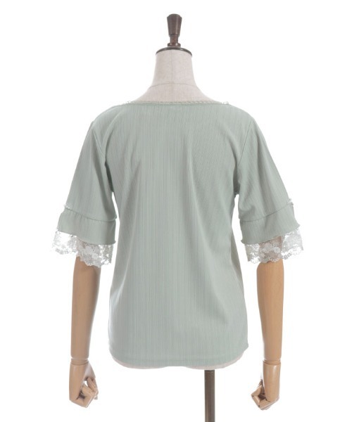 axes femme(アクシーズファム)の「カラーチュールレースプルオーバー(Tシャツ/カットソー・レディース・パープル/ブラック/キナリ/グリーン・FREE)」の12枚目の写真