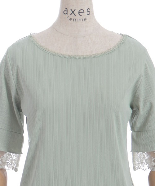 axes femme(アクシーズファム)の「カラーチュールレースプルオーバー(Tシャツ/カットソー・レディース・パープル/ブラック/キナリ/グリーン・FREE)」の13枚目の写真