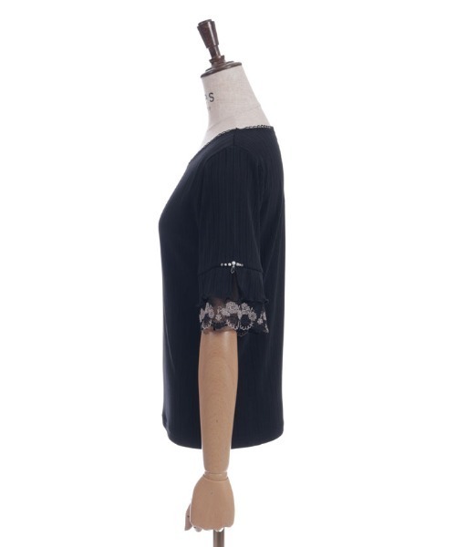 axes femme(アクシーズファム)の「カラーチュールレースプルオーバー(Tシャツ/カットソー・レディース・パープル/ブラック/キナリ/グリーン・FREE)」の6枚目の写真