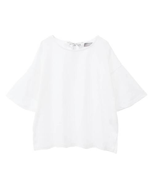 LOGEMENT DE CLAIRE(ロジュモンドクレール)の「バックリボン5分袖プルオーバー(Tシャツ/カットソー・レディース・ブラック/オフホワイト/ブルー・FREE)」の7枚目の写真