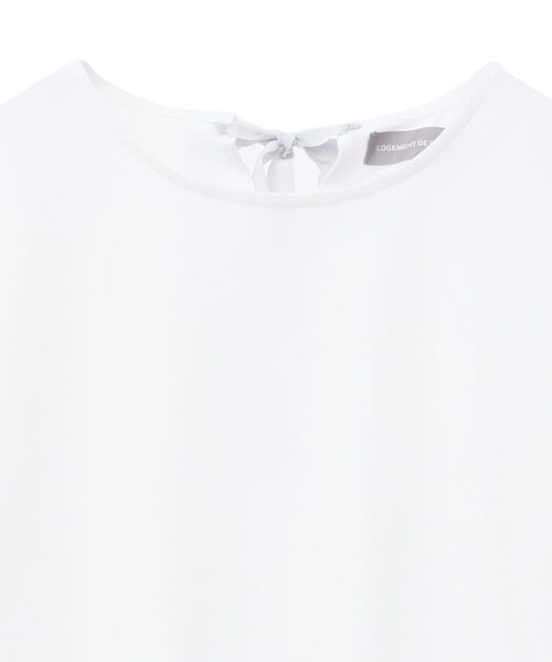 LOGEMENT DE CLAIRE(ロジュモンドクレール)の「バックリボン5分袖プルオーバー(Tシャツ/カットソー・レディース・ブラック/オフホワイト/ブルー・FREE)」の9枚目の写真