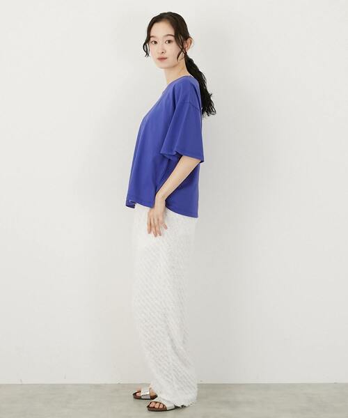 LOGEMENT DE CLAIRE(ロジュモンドクレール)の「バックリボン5分袖プルオーバー(Tシャツ/カットソー・レディース・ブラック/オフホワイト/ブルー・FREE)」の14枚目の写真