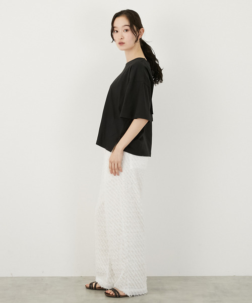 LOGEMENT DE CLAIRE(ロジュモンドクレール)の「バックリボン5分袖プルオーバー(Tシャツ/カットソー・レディース・ブラック/オフホワイト/ブルー・FREE)」の22枚目の写真