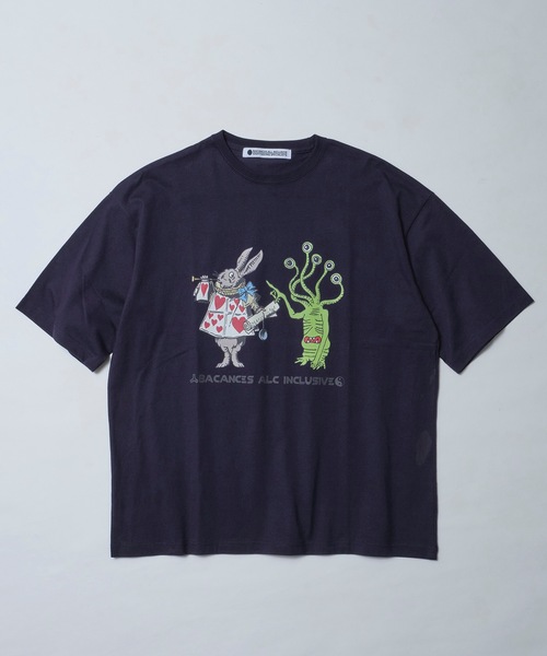 BACANCES ALL INCLUSIVE（バカンサスオールインクルーシブ）の「BLC S/S T [ALC RABBIT]（Tシャツ/カットソー・メンズ・ホワイト/ネイビー・L/XL）」の5枚目の写真
