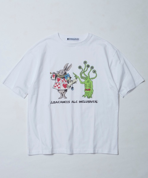 BACANCES ALL INCLUSIVE（バカンサスオールインクルーシブ）の「BLC S/S T [ALC RABBIT]（Tシャツ/カットソー・メンズ・ホワイト/ネイビー・L/XL）」の7枚目の写真