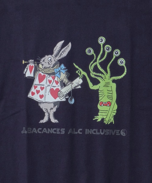 BACANCES ALL INCLUSIVE（バカンサスオールインクルーシブ）の「BLC S/S T [ALC RABBIT]（Tシャツ/カットソー・メンズ・ホワイト/ネイビー・L/XL）」の10枚目の写真