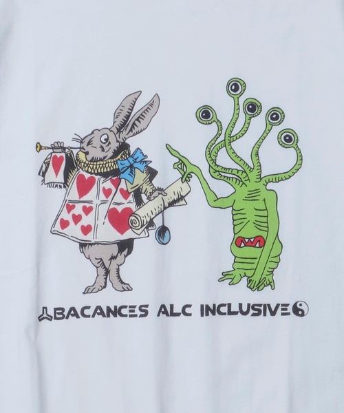 BACANCES ALL INCLUSIVE（バカンサスオールインクルーシブ）の「BLC S/S T [ALC RABBIT]（Tシャツ/カットソー・メンズ・ホワイト/ネイビー・L/XL）」の11枚目の写真