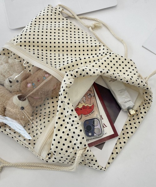 VIBGYOR（ヴィブジョー）の「FReePLACe/クリアポケット ドット柄