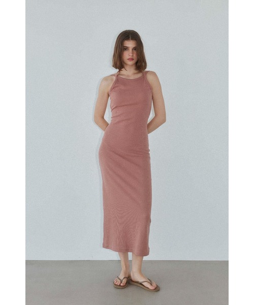 【新品 タグ付き】アリシアスタン Wellness Rib Dress マンゴー Wellness Open Back Rib Long Dress | ALEXIA STAM