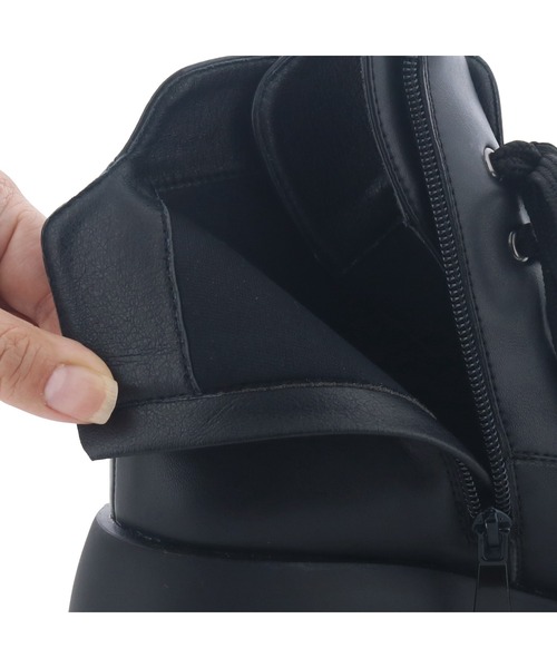 byあしながおじさん(バイアシナガオジサン)の「厚底レースアップブーツ 8710617(ブーツ・レディース・アイボリー/ダークベージュ/ブラック・S/M/L/LL)」の16枚目の写真