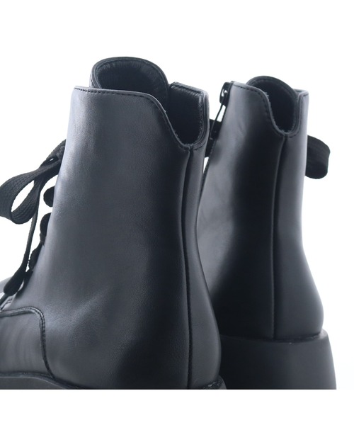 byあしながおじさん(バイアシナガオジサン)の「厚底レースアップブーツ 8710617(ブーツ・レディース・アイボリー/ダークベージュ/ブラック・S/M/L/LL)」の15枚目の写真