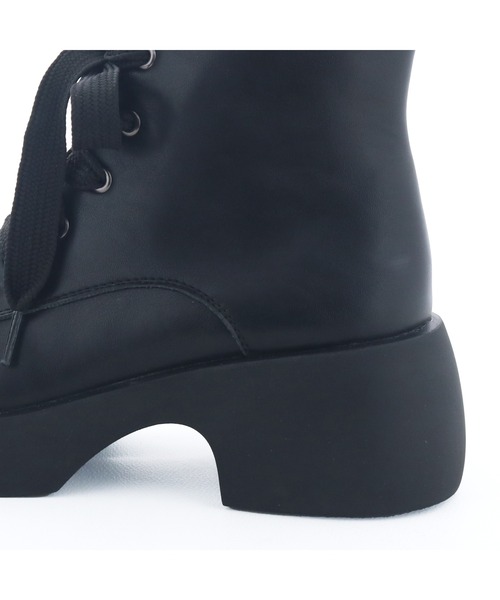 byあしながおじさん(バイアシナガオジサン)の「厚底レースアップブーツ 8710617(ブーツ・レディース・アイボリー/ダークベージュ/ブラック・S/M/L/LL)」の14枚目の写真