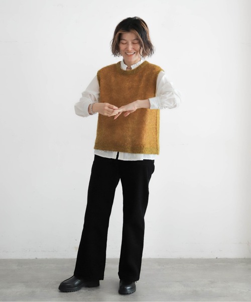 NOMBRE IMPAIR（ノンブルアンペール）の「モヘヤレイヤード　リバーシブルベスト（ベスト・レディース・イエロー/パープル・FREE）」の11枚目の写真