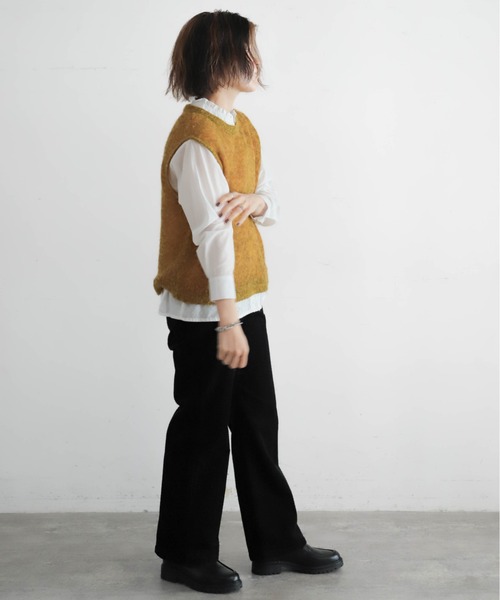 NOMBRE IMPAIR（ノンブルアンペール）の「モヘヤレイヤード　リバーシブルベスト（ベスト・レディース・イエロー/パープル・FREE）」の15枚目の写真