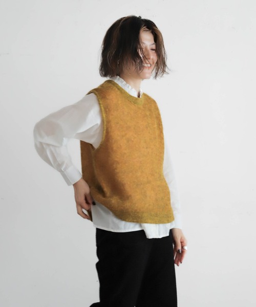 NOMBRE IMPAIR（ノンブルアンペール）の「モヘヤレイヤード　リバーシブルベスト（ベスト・レディース・イエロー/パープル・FREE）」の12枚目の写真