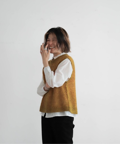 NOMBRE IMPAIR（ノンブルアンペール）の「モヘヤレイヤード　リバーシブルベスト（ベスト・レディース・イエロー/パープル・FREE）」の18枚目の写真