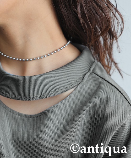 antiqua(アンティカ)の「アシメネックトップス(Tシャツ/カットソー・レディース・ベージュ/ブラック/ブルー系その他/グレー・ONESIZE)」の19枚目の写真