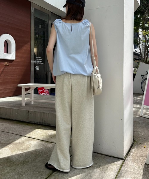 CIAOPANIC TYPY（チャオパニックティピー）の「ギャザードロストノースリーブブラウスTee（Tシャツ/カットソー・レディース・レッド/オフホワイト/サックスブルー/ブラック・ONE SIZE）」の20枚目の写真