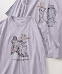 【84】フロント&バック アニマル スケッチ グラフィック 半袖Tシャツ/オーバーサイズ