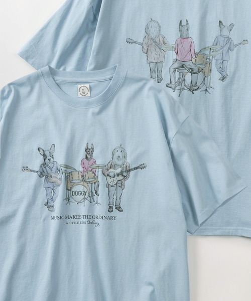 make a ray!(メイク ア レイ!)の「【84】フロント&バック アニマル スケッチ グラフィック 半袖Tシャツ/オーバーサイズ(Tシャツ/カットソー・メンズ・ホワイト系その他/ラベンダー/サックスブルー/ホワイト・M/L)」の3枚目の写真