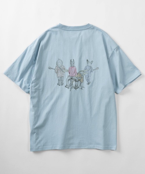make a ray!(メイク ア レイ!)の「【84】フロント&バック アニマル スケッチ グラフィック 半袖Tシャツ/オーバーサイズ(Tシャツ/カットソー・メンズ・ホワイト系その他/ラベンダー/サックスブルー/ホワイト・M/L)」の12枚目の写真