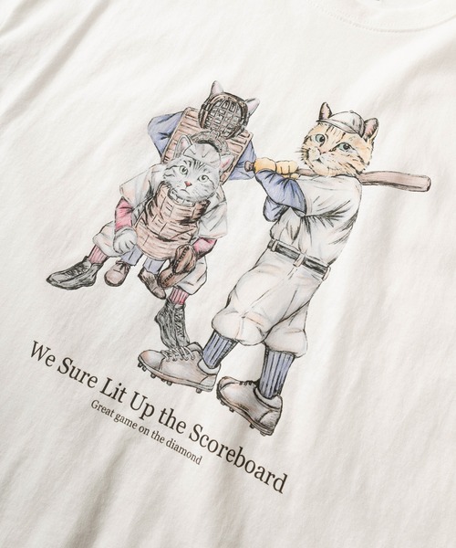 make a ray!(メイク ア レイ!)の「【84】フロント&バック アニマル スケッチ グラフィック 半袖Tシャツ/オーバーサイズ(Tシャツ/カットソー・メンズ・ホワイト系その他/ラベンダー/サックスブルー/ホワイト・M/L)」の6枚目の写真