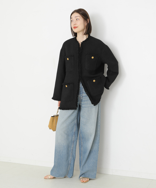 GIOLICAツイードBIGジャケット（ノーカラージャケット）｜journal