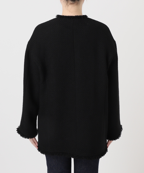 journal standard L'essage（ジャーナルスタンダードレサージュ）の「GIOLICAツイードBIGジャケット（ノーカラージャケット・レディース・ブラック・FREE）」の17枚目の写真