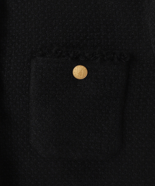 journal standard L'essage（ジャーナルスタンダードレサージュ）の「GIOLICAツイードBIGジャケット（ノーカラージャケット・レディース・ブラック・FREE）」の21枚目の写真